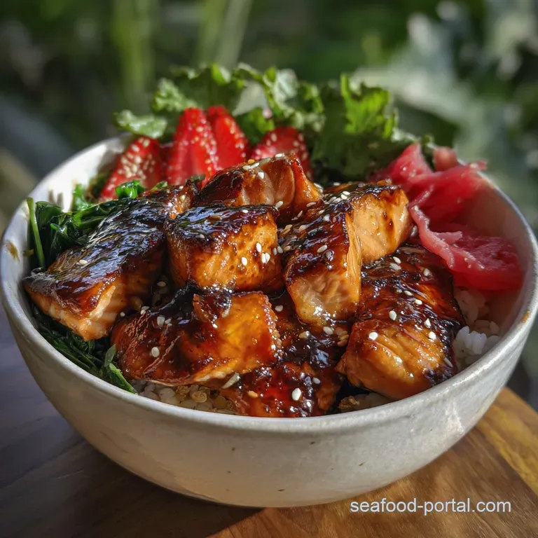 Easy Teriyaki Salmon Bowl in 50 Minutes presentation