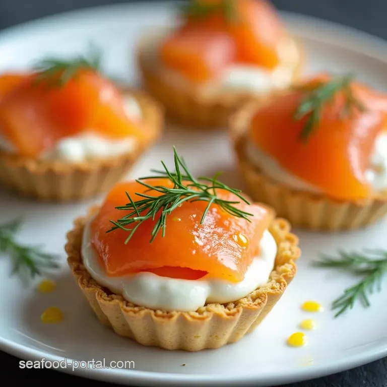 Elegantly Easy Smoked Salmon Dill Crème Fraîche Tartlets with Lemon Zest