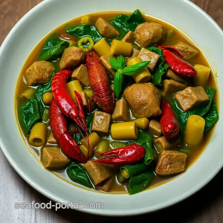 Eru and Water Leaf Stew with Crayfish presentation