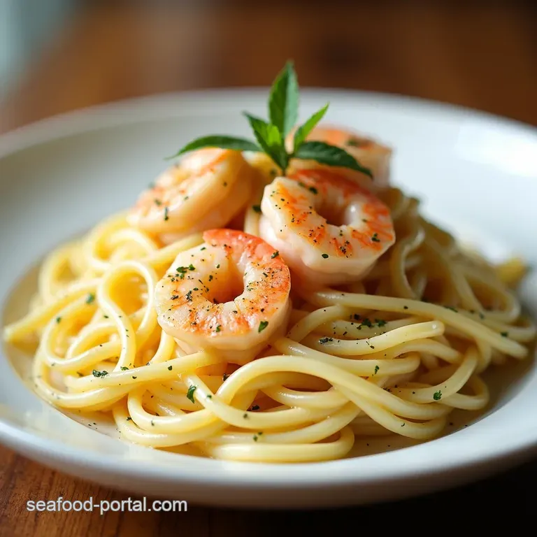 Fettuccine Alfredo con Gamberi Roman Comfort Elevated