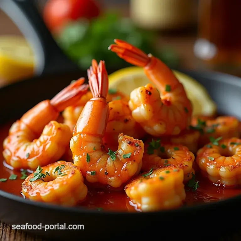 Kickin Cajun Prawns Quick Fiery Skillet Supper presentation