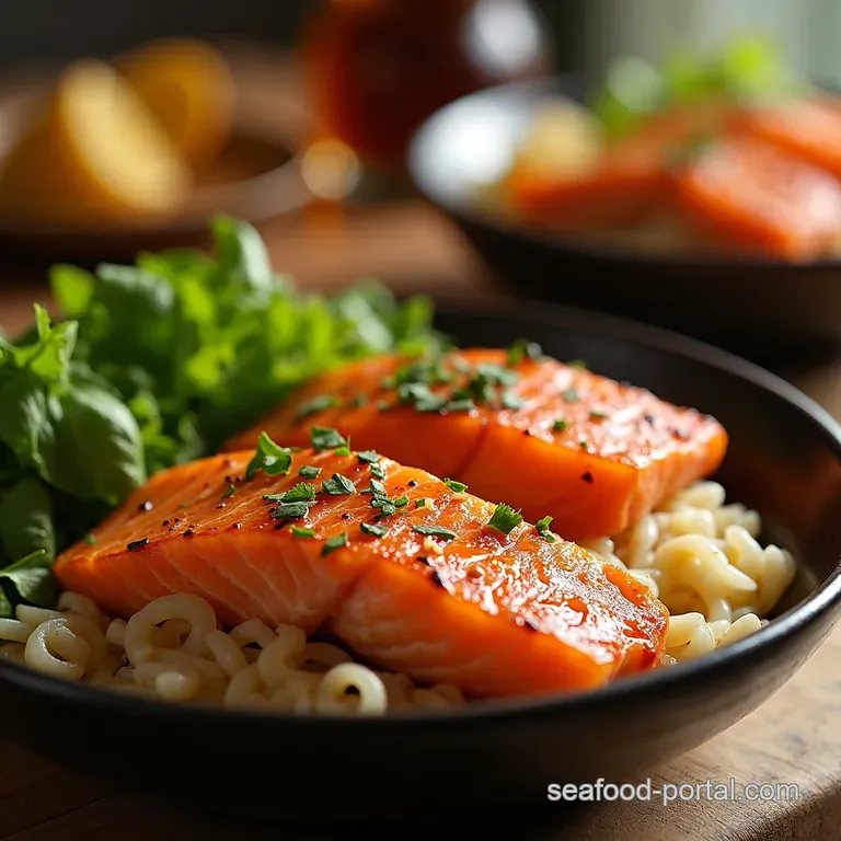 Fiery Salmon Sensation Bowl a Healthy Asian Kick presentation