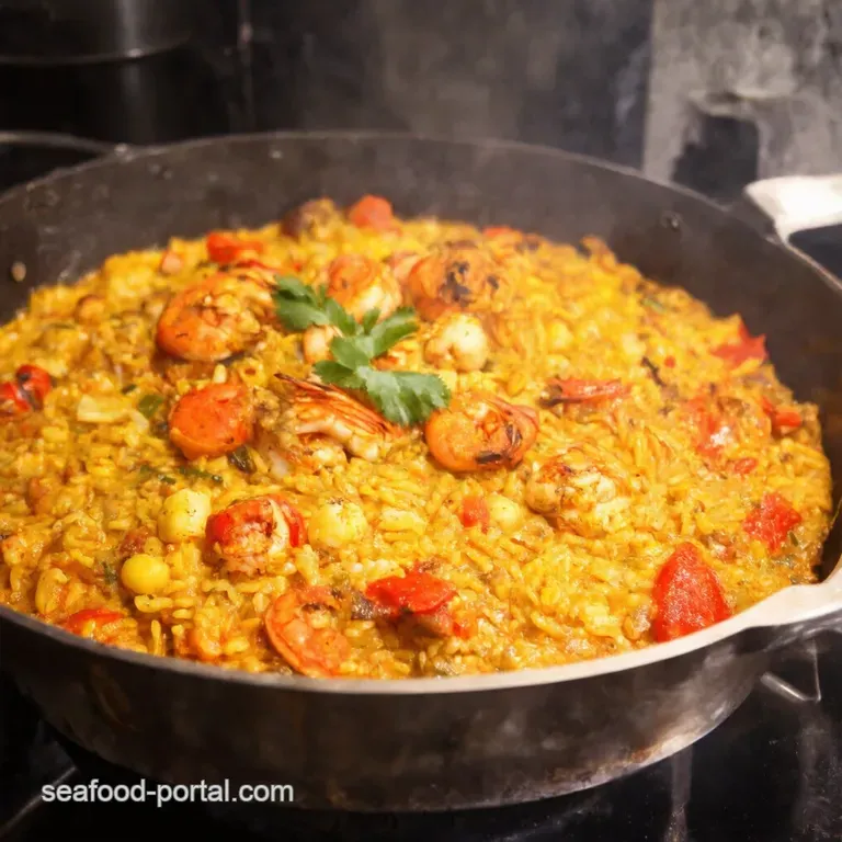 Fiesta Paella Authentic Spanish Seafood Paella presentation