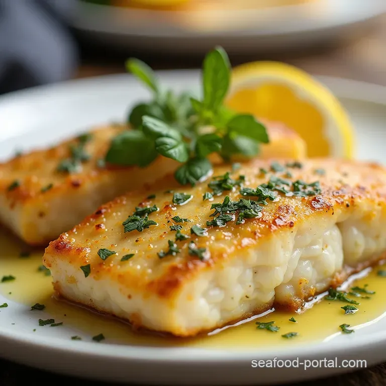 Sunny Side Up Perfectly Flaky PanSeared Lemon Butter Cod with Herbs
