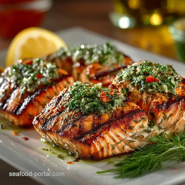 The Perfect Flaky Grilled Salmon with Zesty Lemon and Dill presentation