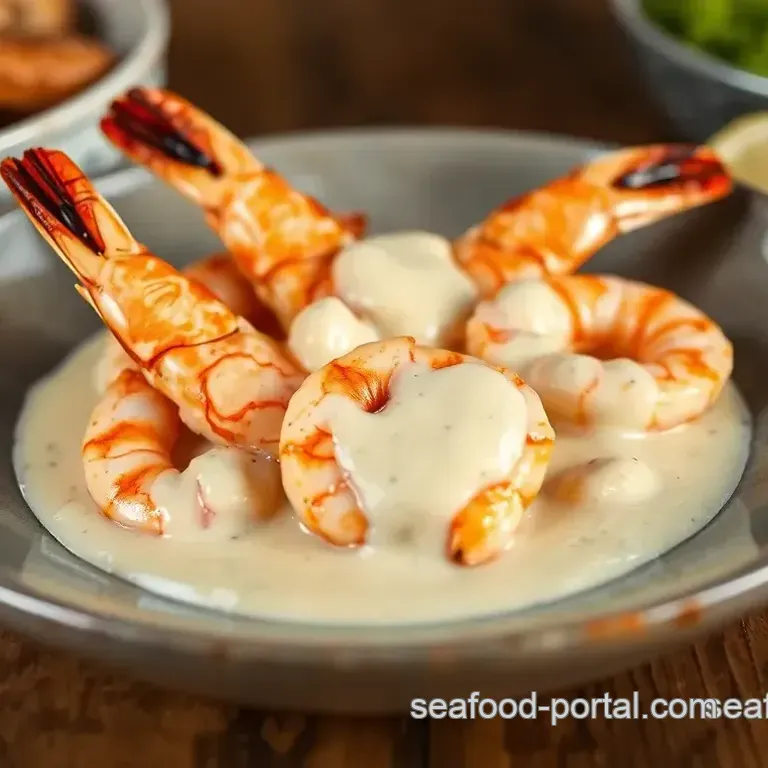 Flambéed Tiger Prawns with Creamy Sauce