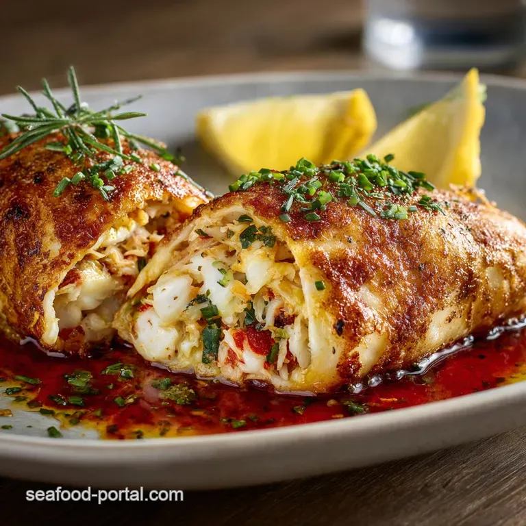 Flounder Stuffed with Crabmeat in Lemon-Herb Butter (Ready in 40 Minutes)