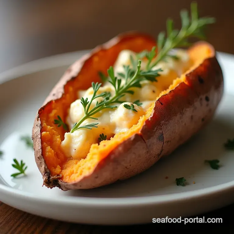 The Ultimate Fluffy Baked Sweet Potato Perfectly Caramelised Skin Creamy Interior