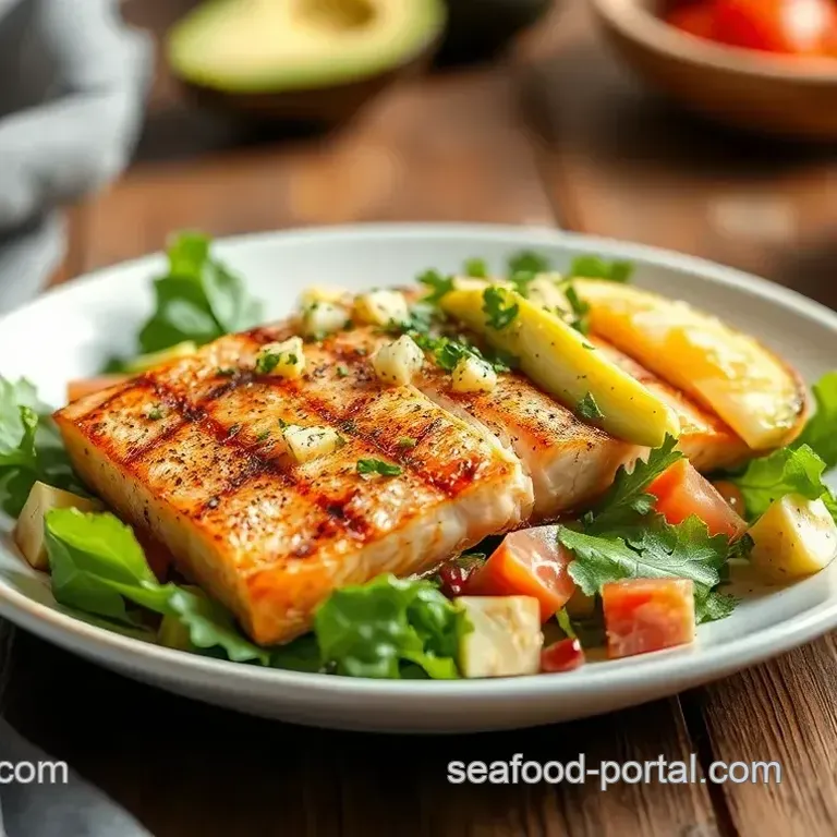 Grilled Salmon Salad with Avocado Delight