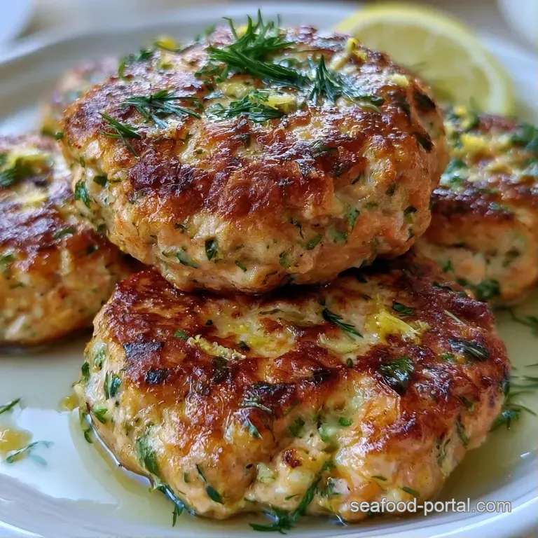 Symmetrically plated golden-brown patties accented by vibrant green herbs and a swirl of zesty lemon aioli.