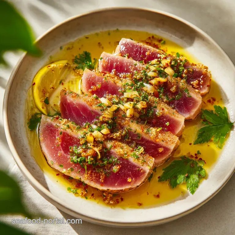 Fresh Tuna Recipe with Lemon and Garlic