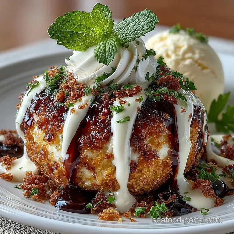 Golden Crunch Delight Perfectly Fried Ice Cream That Wont Melt presentation
