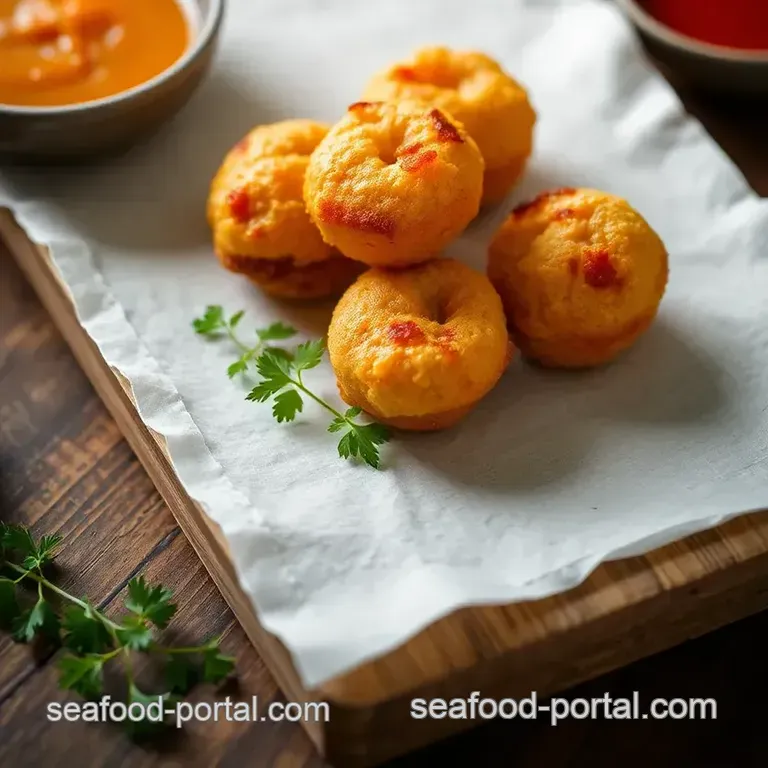 Delicious Fried Prawn Rissoles - Crispy Seafood Bites presentation
