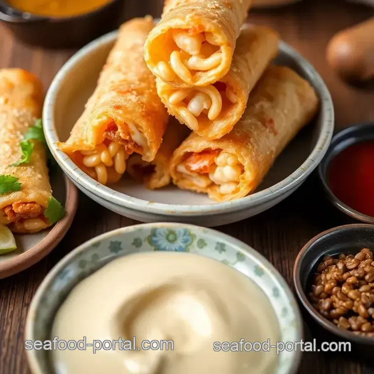 Fried Shrimp Egg Rolls - Crispy Treats presentation