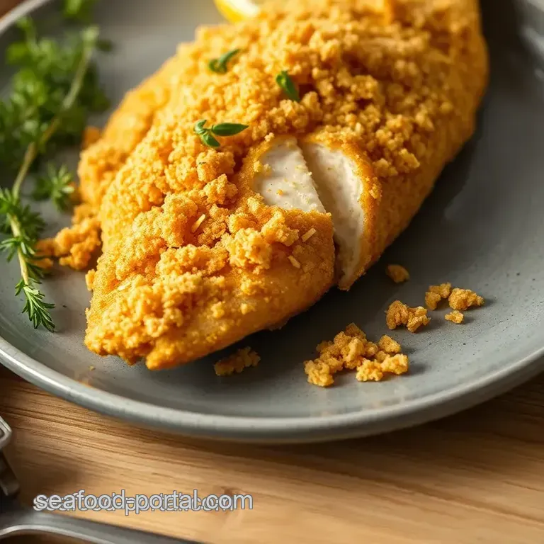 Crunchy Cornflake-Crusted Fried Fish presentation