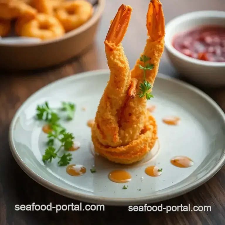 Fry Veg Bread Prawns - Crispy Snack presentation
