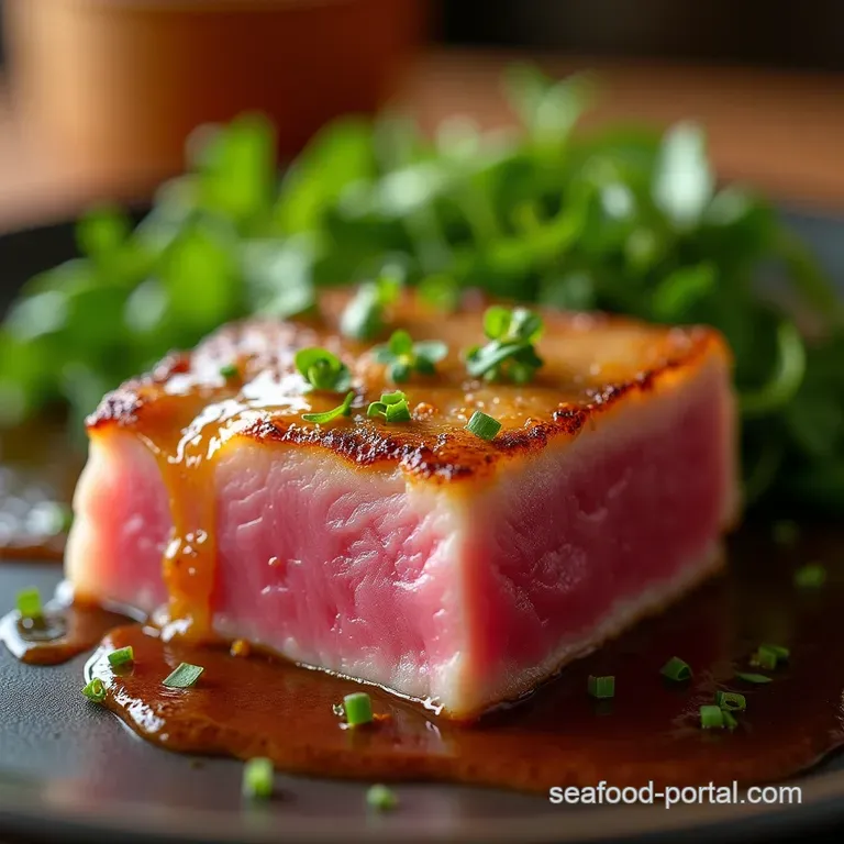 Seared to Perfection RestaurantQuality Garlic Butter Ahi Tuna presentation