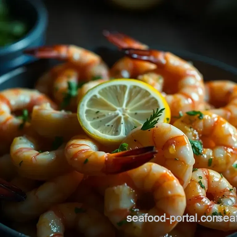 Garlic Butter Black Shrimp with Lemon and Herbs