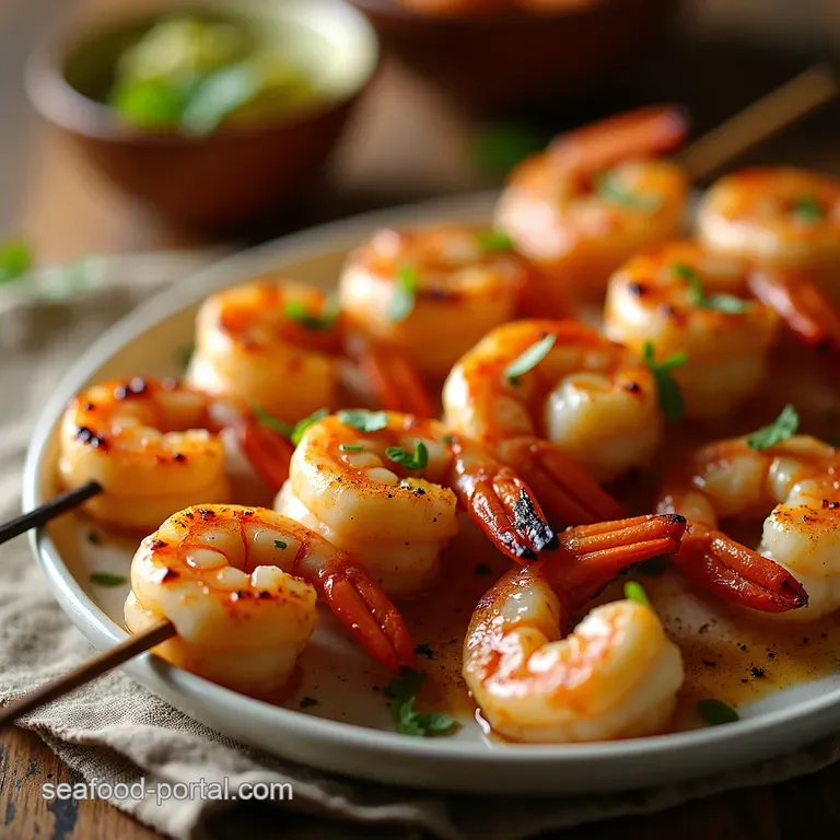 Garlic Butter Bliss Quick Grilled Shrimp Skewers presentation