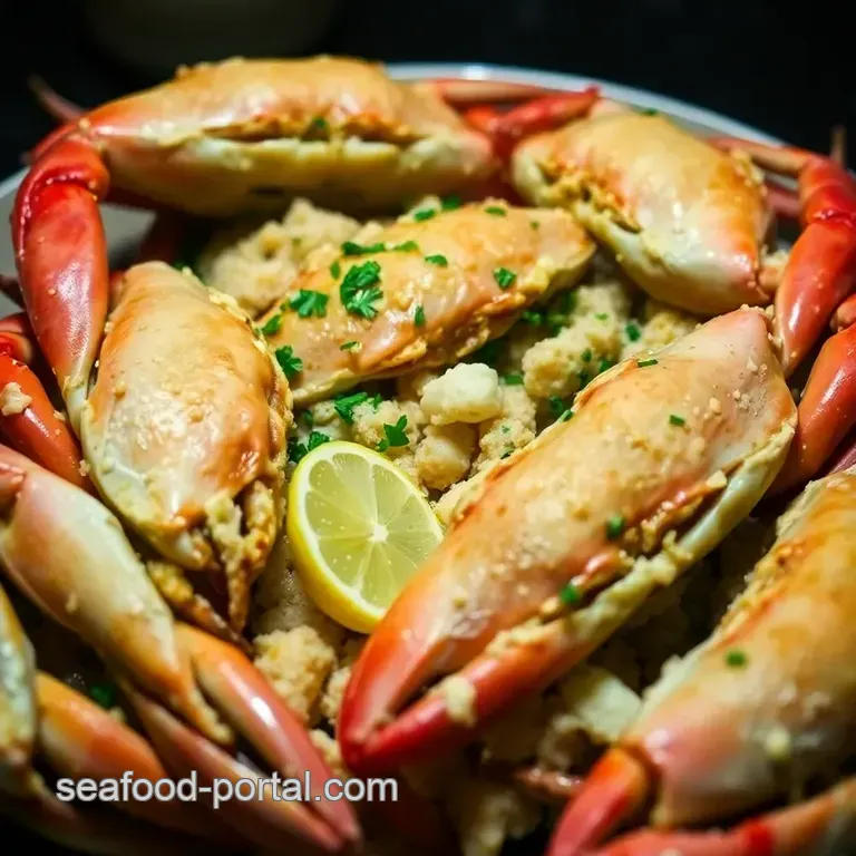 Garlic Butter Crabs: A Decadent Delight presentation