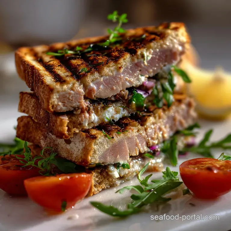 Garlic Butter Grilled Tuna Steak Sandwiches Recipe