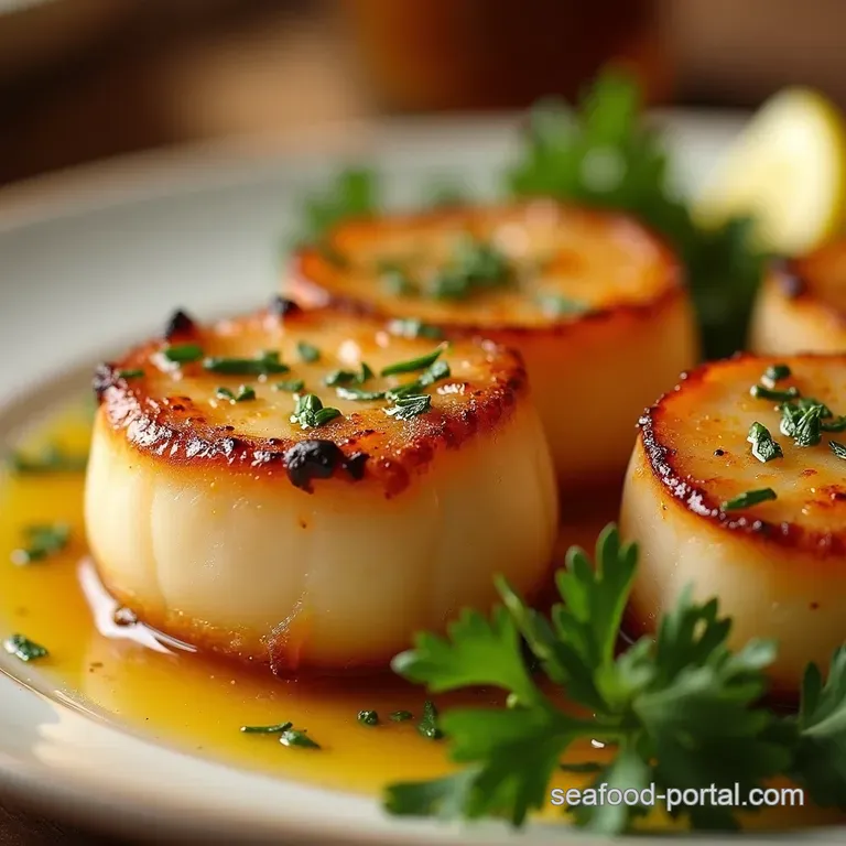 Garlic Butter Scallop Sizzle Pan to Plate presentation