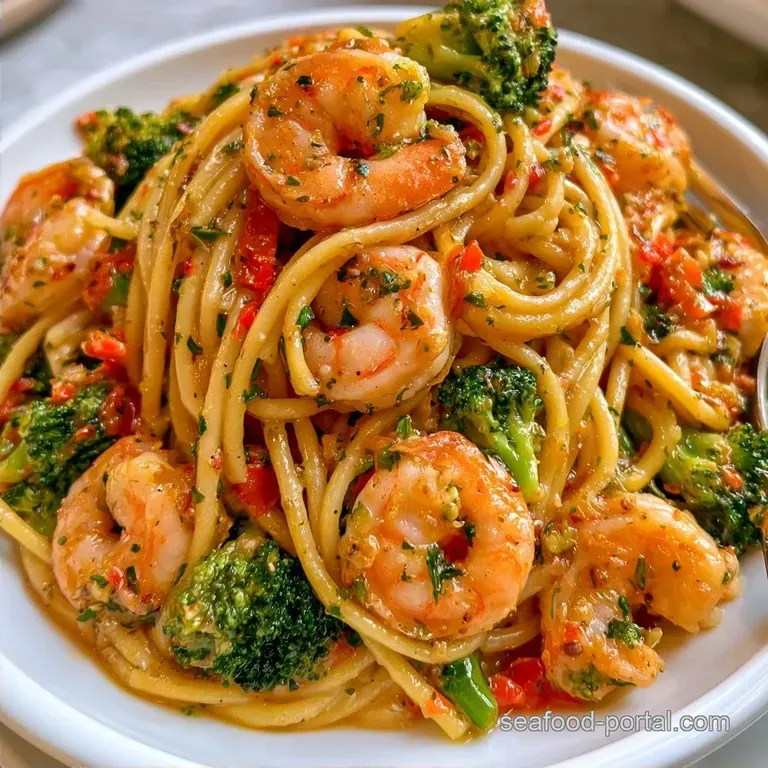 Garlic Butter Shrimp Pasta with Vegetables in 25 Minutes