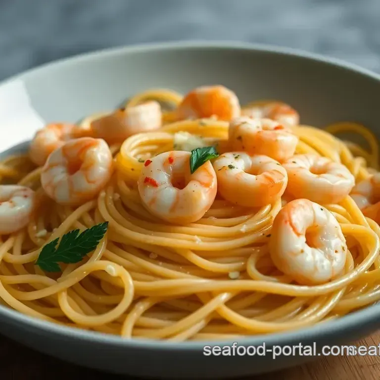 Garlic Butter Small Shrimp Pasta