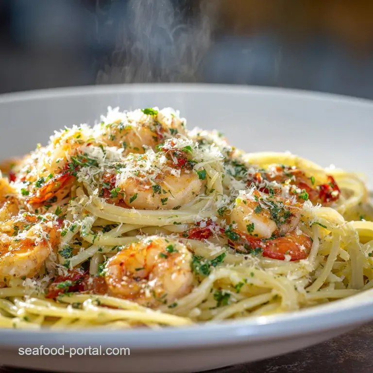 Garlic Shrimp Pasta Proper Prawn Power Lemonkissed Linguine presentation