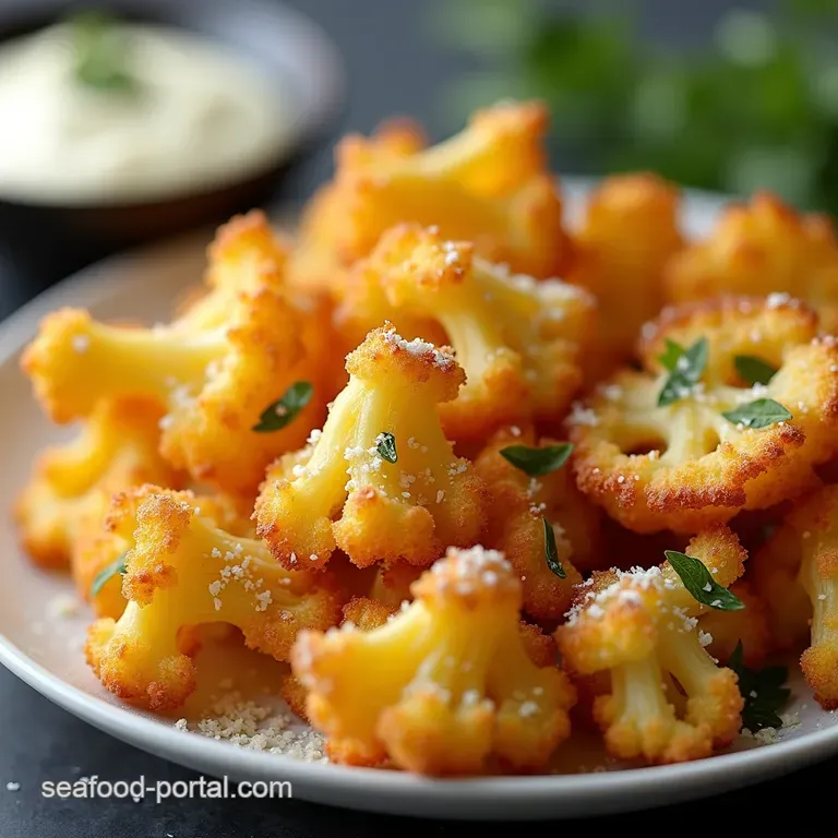 Golden Garlicky Baked Cauliflower Crisps with Parmesan Dust