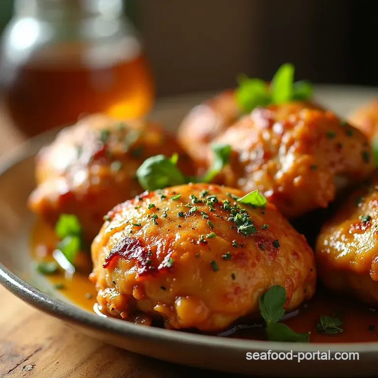 Golden Brown Garlicky Easy Baked Chicken Thighs presentation