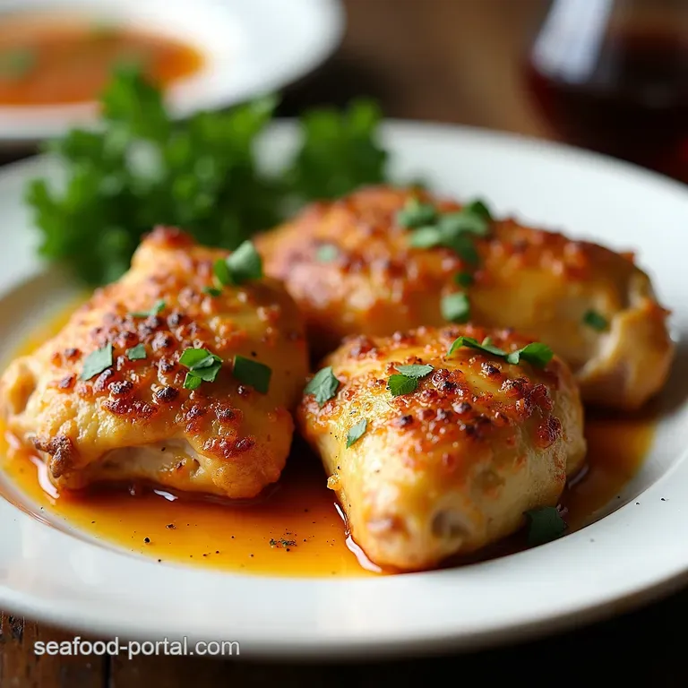 Golden Brown Garlicky Easy Baked Chicken Thighs