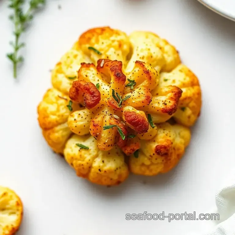 Golden & Garlicky Baked Cauliflower presentation