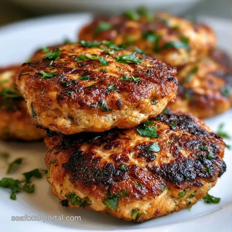Three pan-seared fish cakes stacked neatly on a blue plate with a dollop of creamy tartar sauce and a lime slice.
