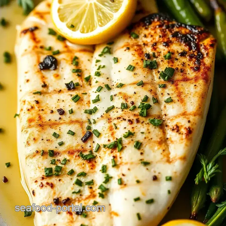 Grilled Sea Bass with Fresh Herbs presentation