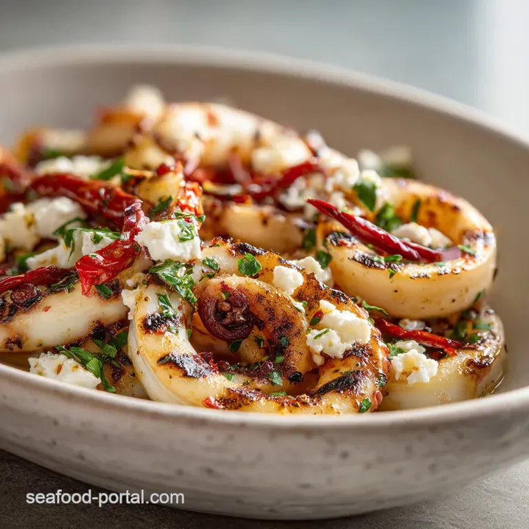 Grilled Calamari with Roasted Garlic Chilis