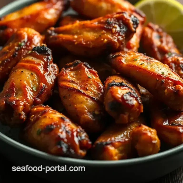 Grilled Chicken Wings: Perfectly Spiced and Chargrilled presentation