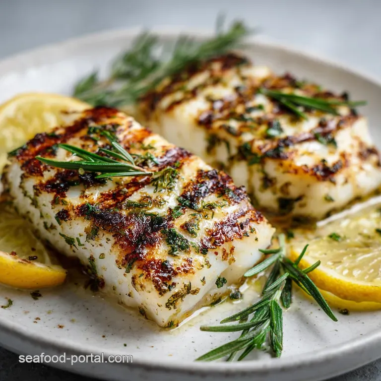 Grilled Cod with Lemon and Herbs