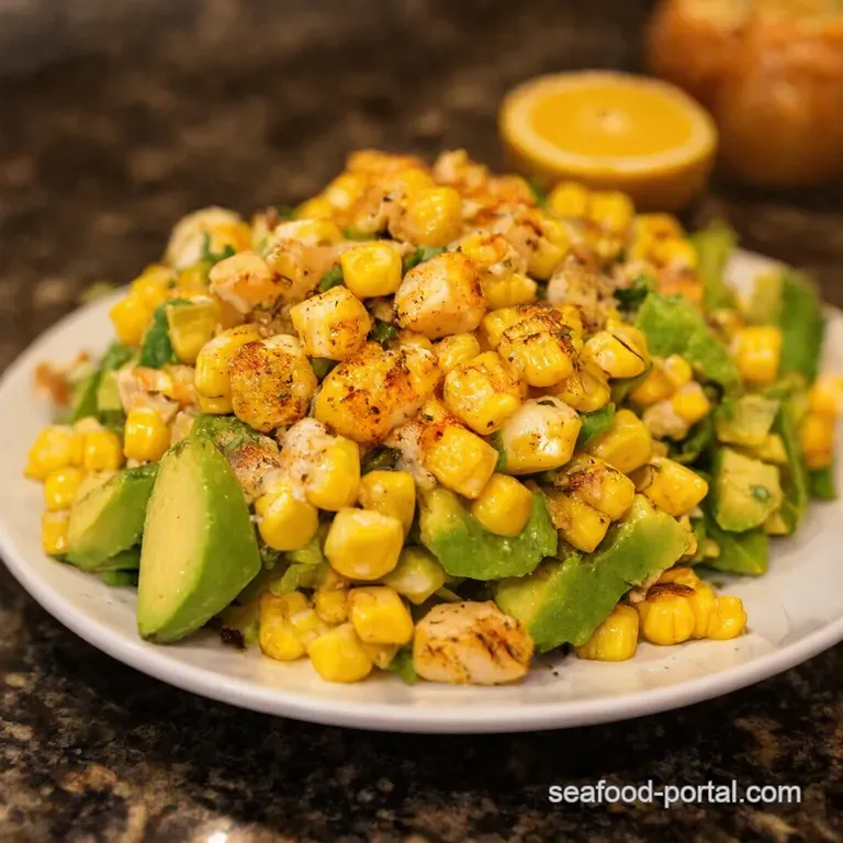 Grilled Corn Avocado Salad with Zesty Cilantrolime Dressing presentation