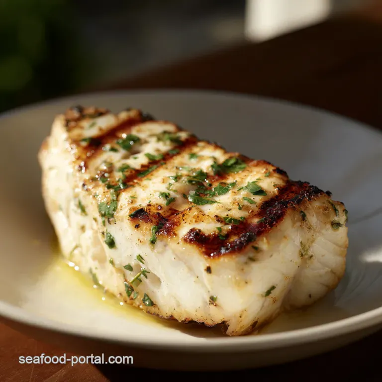 Grilled Halibut with LemonHerb Butter Sauce
