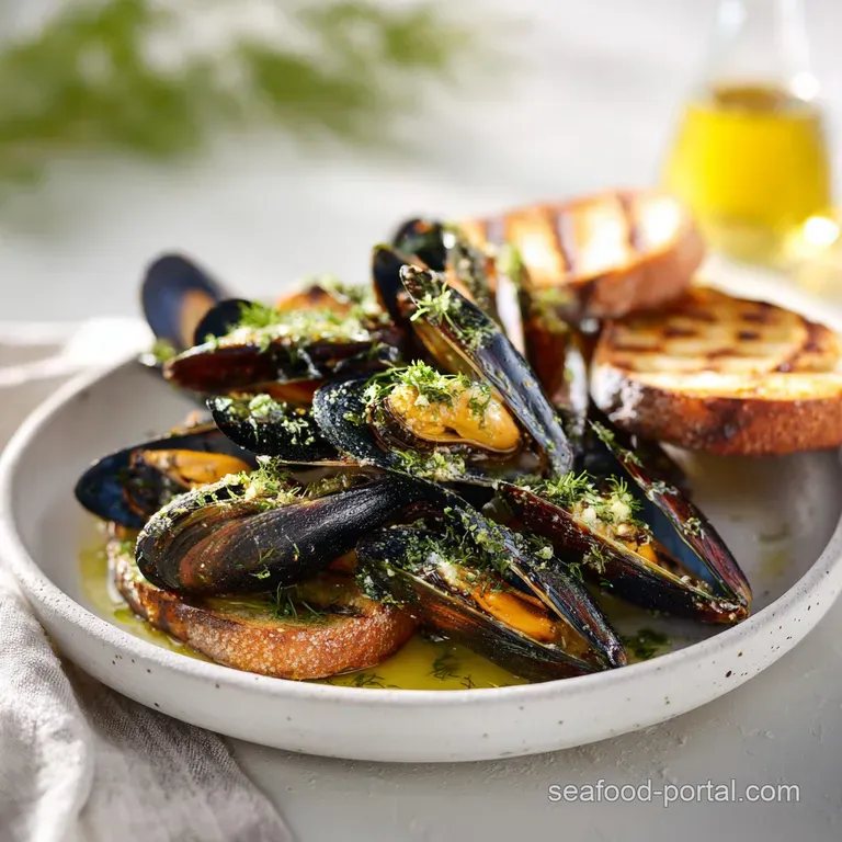 Easy Grilled Mussels with Garlic Butter