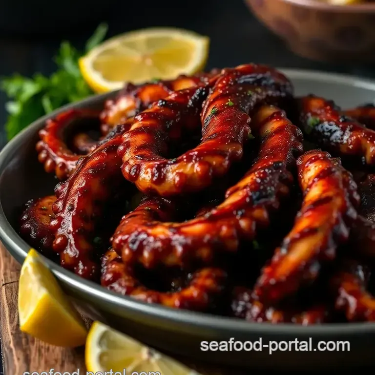 Grilled Octopus Delight: A Taste of the Mediterranean presentation