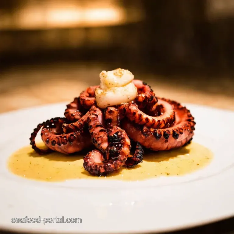 Grilled Octopus with Lemonherb Marinade presentation