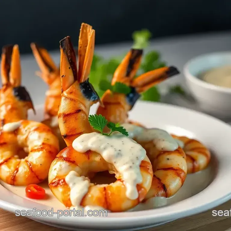 Grilled Prawns with Creamy Coconut Sauce