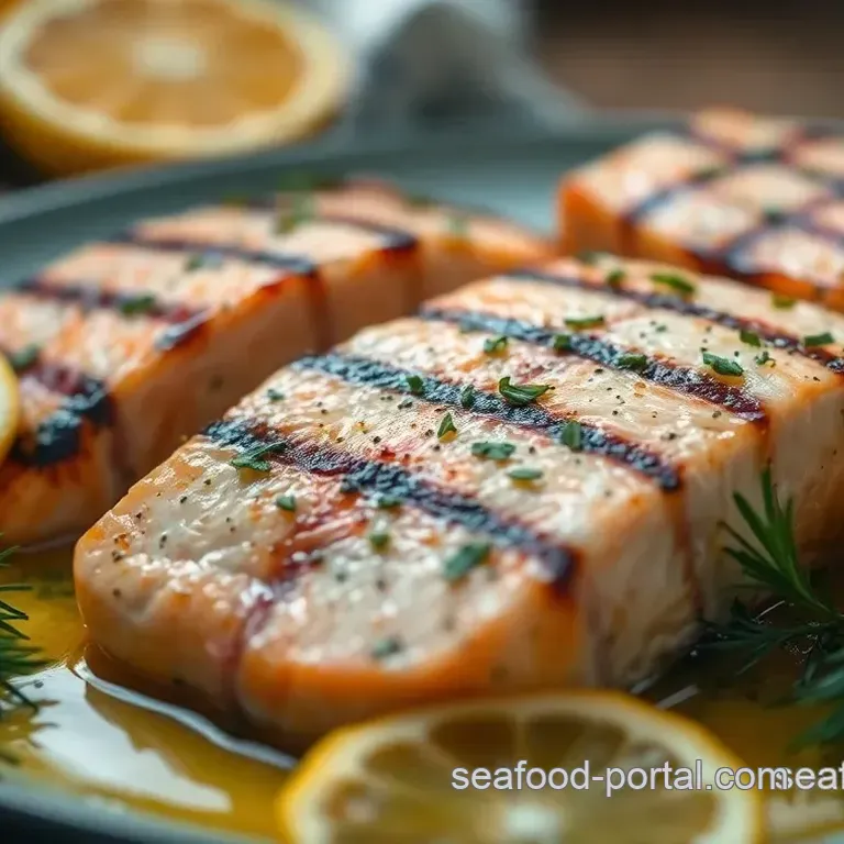 Grilled Salmon Collar with Citrus Herb Marinade