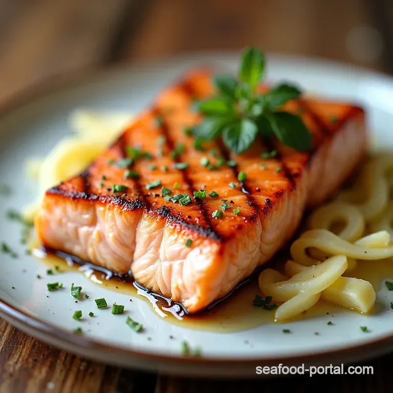 Grilled Salmon on Grill Flaky Smoky Perfection