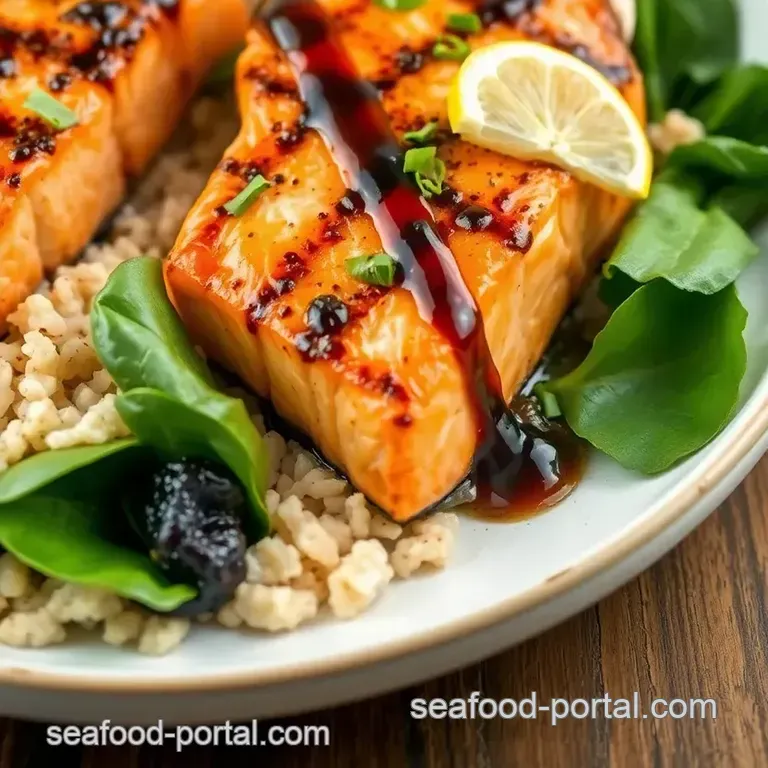 Grilled Salmon with Balsamic Glaze presentation