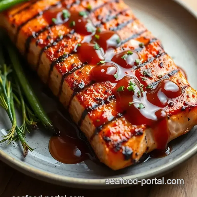 Grilled Salmon with Sweet Bourbon Glaze presentation