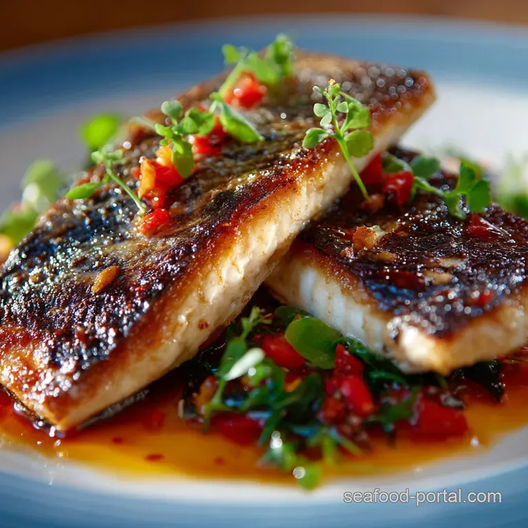 Grilled Fish Recipes: Lemon-Thyme Sea Bass with Our Non-Stick Secret presentation