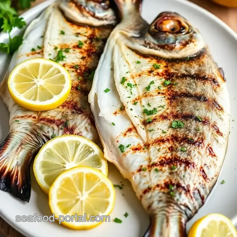 Grilled Sea Bream with Lemon and Herbs presentation